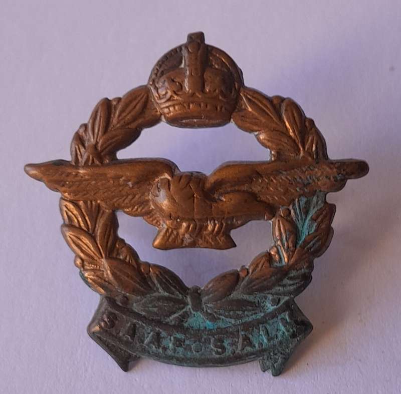 WW2 SA Air Force Collar Badge. Lugs Intact.