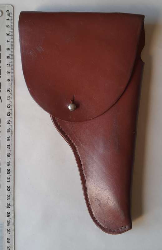 Early SA Police Webley Leather Holster For Sam Browne Belt.
