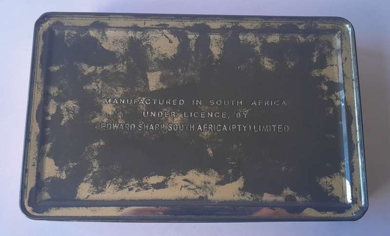 Vintage South African Tin By Edward Sharp. S.A. Vaal In Cape Town Harbour. 22.5 x 14.5cm.