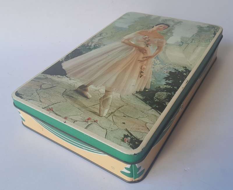 Vintage South African `Ballerina` Tin By Edward Sharp. 23 x 14.5cm.