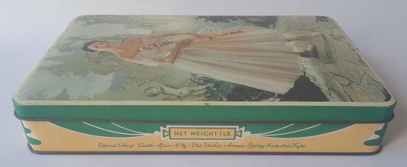 Vintage South African `Ballerina` Tin By Edward Sharp. 23 x 14.5cm.