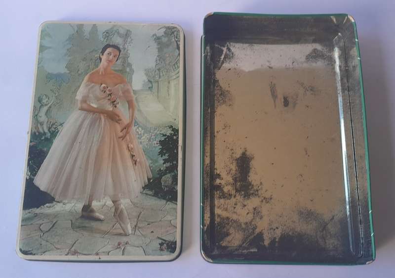 Vintage South African `Ballerina` Tin By Edward Sharp. 23 x 14.5cm.