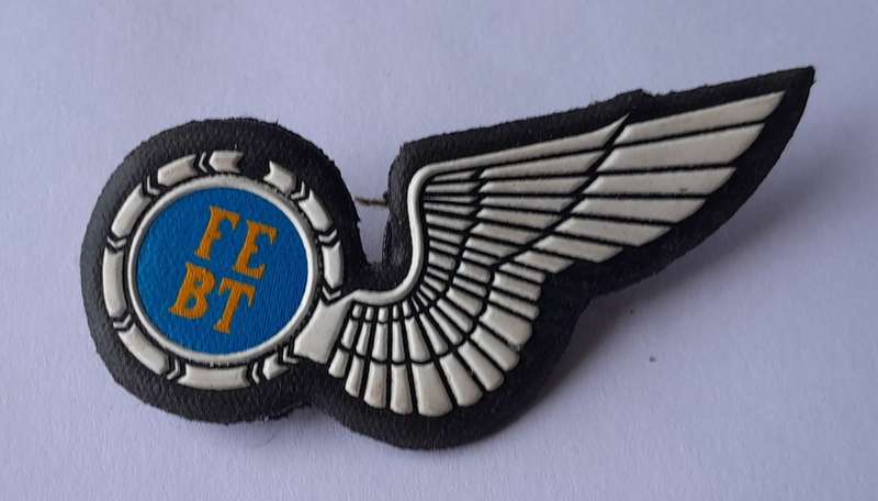 SA Air Force Flight Engineer Rubber Wing Badge.  Pins Intact.
