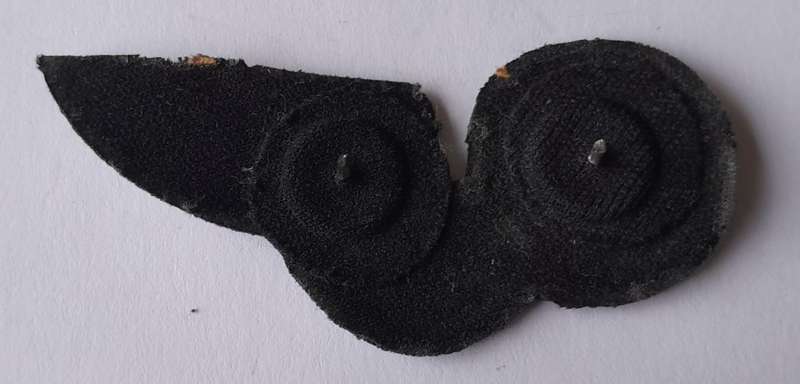 SA Air Force Flight Engineer Rubber Wing Badge.  Pins Intact.