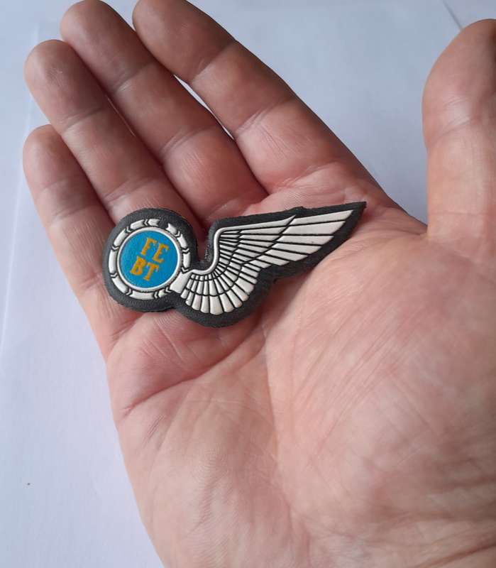 SA Air Force Flight Engineer Rubber Wing Badge.  Pins Intact.