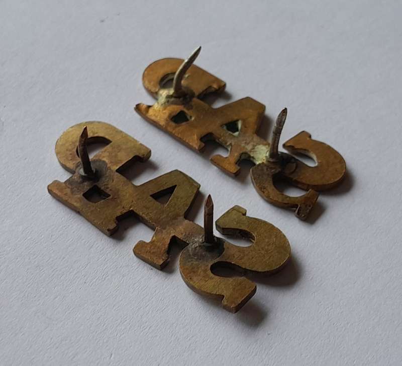 Early Pair SA Police Shoulder Titles.  Pins Intact.