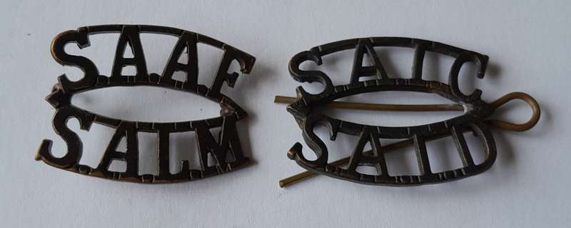 WW2 SA Air Force And SA Instructional Corps Shoulder Titles.