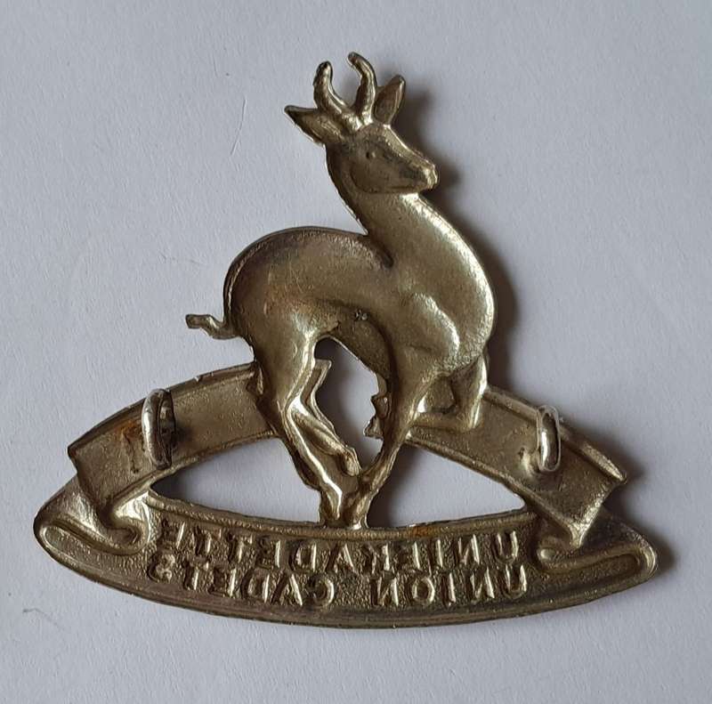 SA Union Cadets Cap Badge.  Lugs Intact.