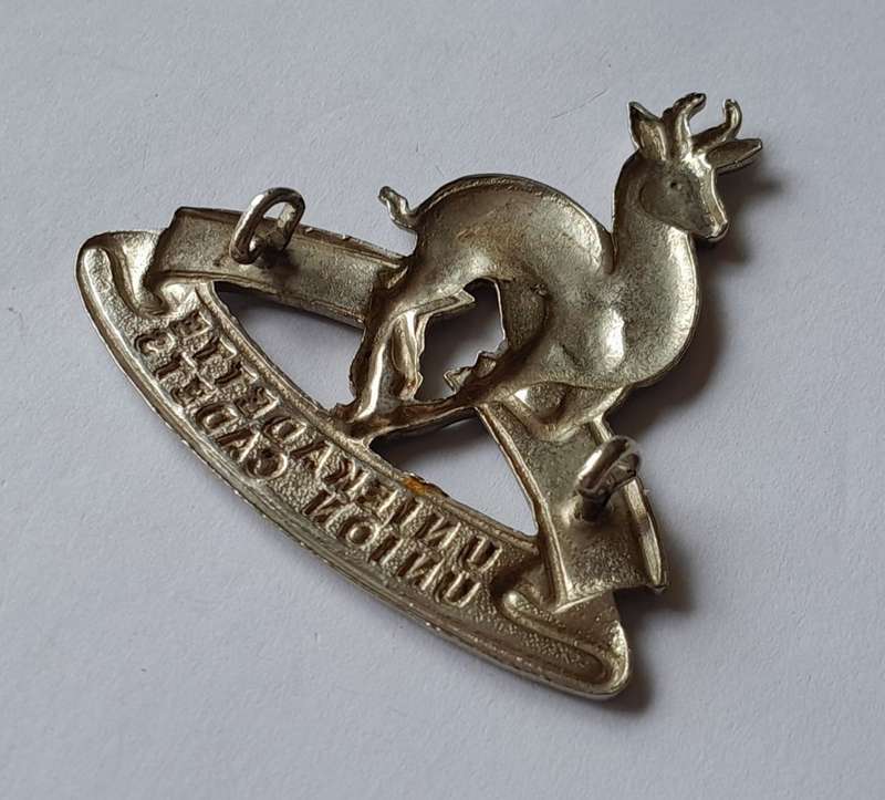 SA Union Cadets Cap Badge.  Lugs Intact.