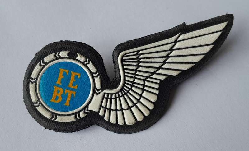 SA Air Force Flight Engineers Rubber Wing Badge.  Pins Intact.