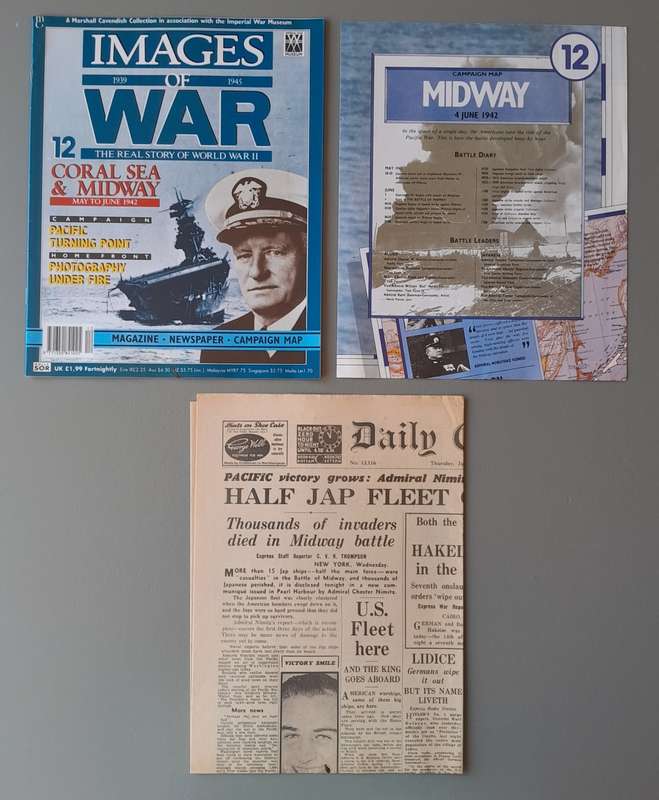 WW2 "Images Of War" Issue 12 (Coral Sea & Midway) With Campaign Map And Newspaper Copy.