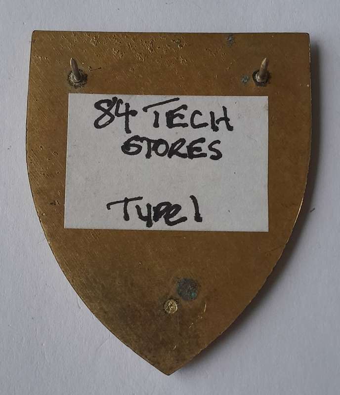 SADF 84 Technical Stores Depot Shoulder Flash.  2 Pins Intact.
