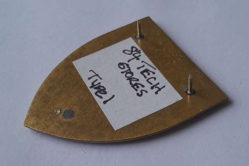 SADF 84 Technical Stores Depot Shoulder Flash.  2 Pins Intact.