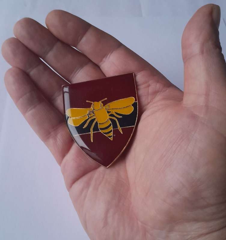 SADF 35 Engineer Support Regiment Shoulder Flash.  All Pins Intact.