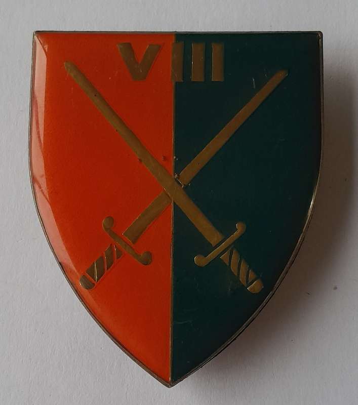 SADF 8 South African Armoured Division Shoulder Flash.  All Pins Intact.