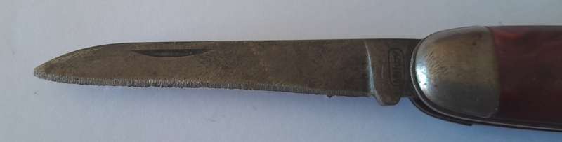 Vintage Czech "Mikov" Folding Knife with Marbled Handle.