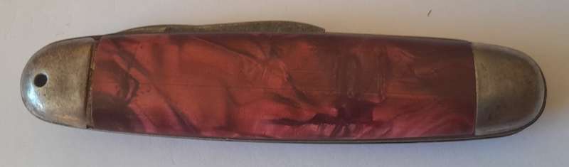 Vintage Czech "Mikov" Folding Knife with Marbled Handle.