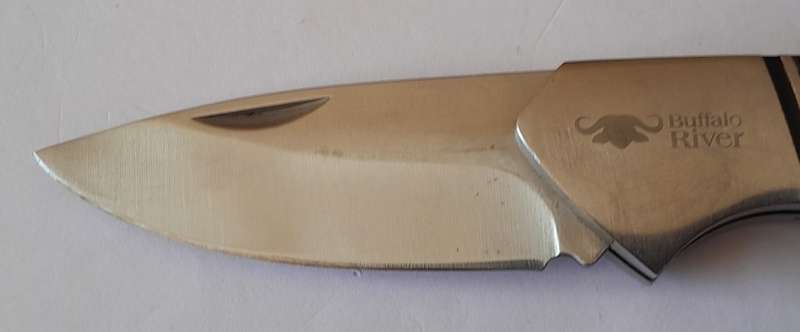 "Reserved". Buffalo River Black Bear Folding Knife with Wood Case. 16cm.