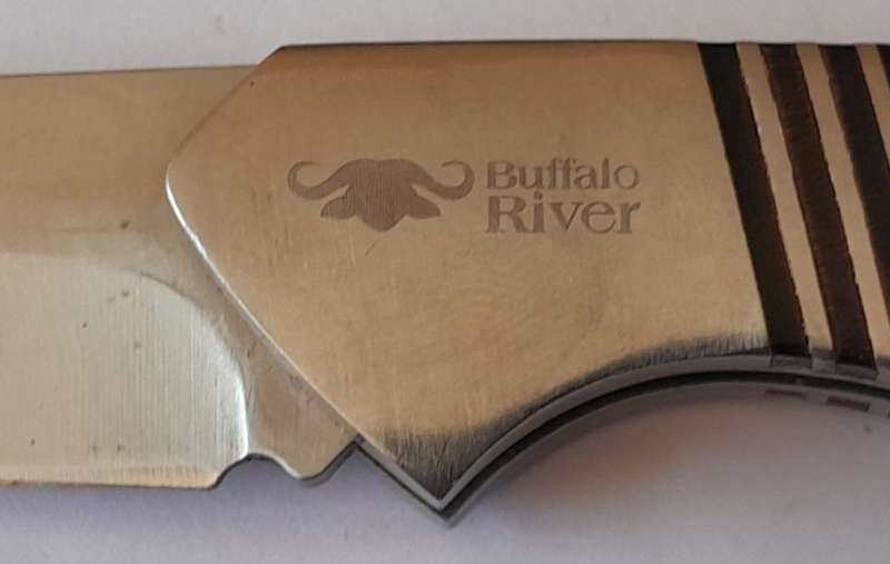 "Reserved". Buffalo River Black Bear Folding Knife with Wood Case. 16cm.