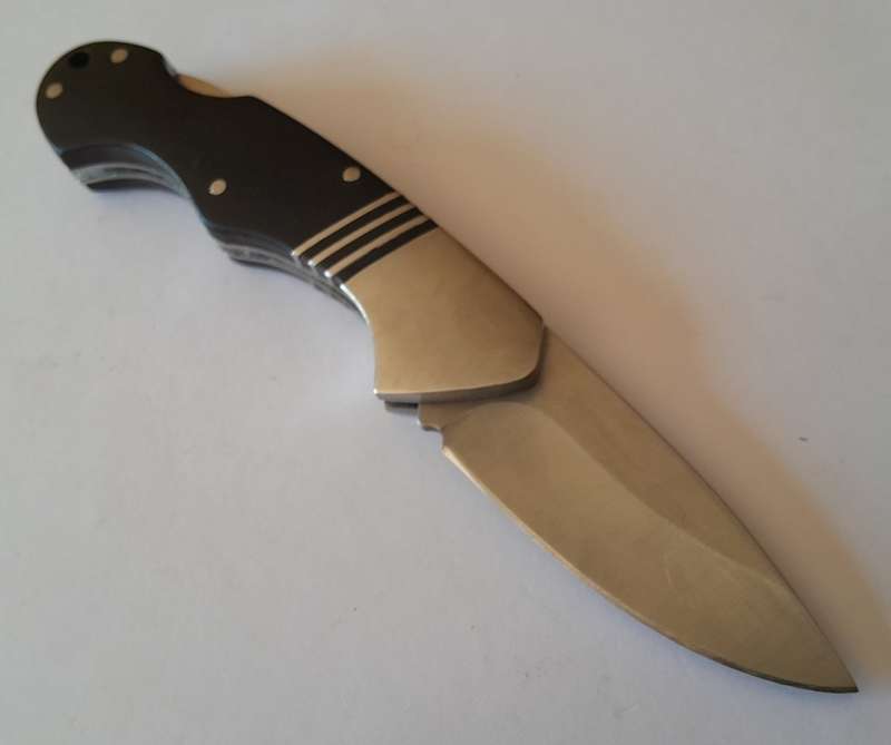 "Reserved". Buffalo River Black Bear Folding Knife with Wood Case. 16cm.