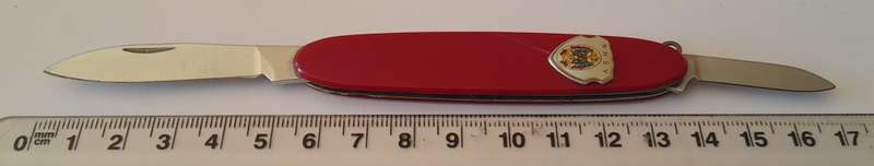 Vintage Folding Pocket Knife.  "NHSV" Coat-of-Arms.  16.5cm.