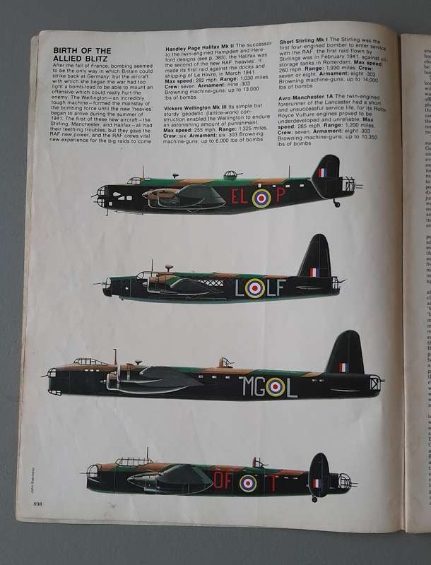 Vintage Purnell's "History Of The Second World War".  1000 Bomber Raid.