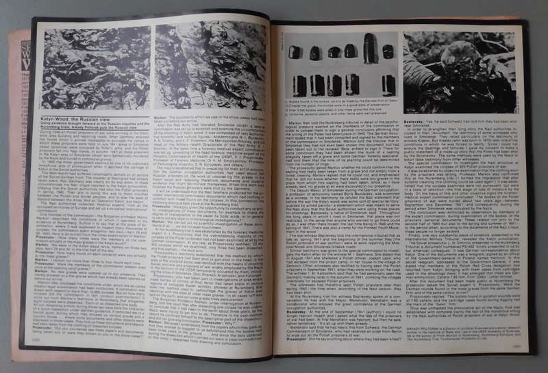 Vintage Purnell's "History Of The Second World War".  Crime at Katyn Wood.