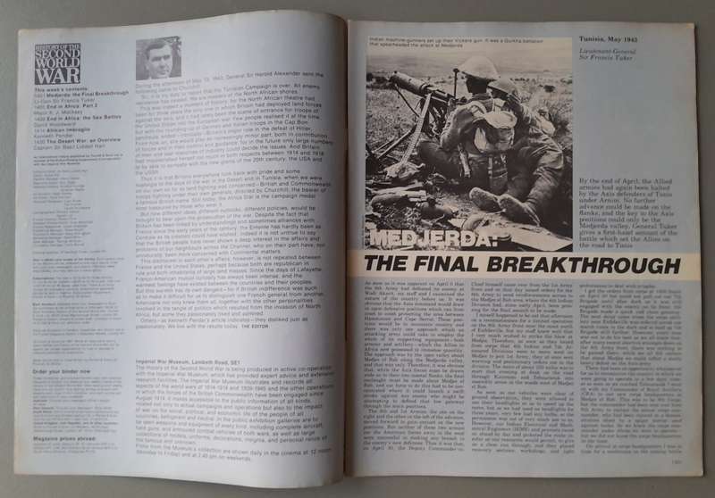 Vintage Purnell's "History Of The Second World War".  Africa The End.