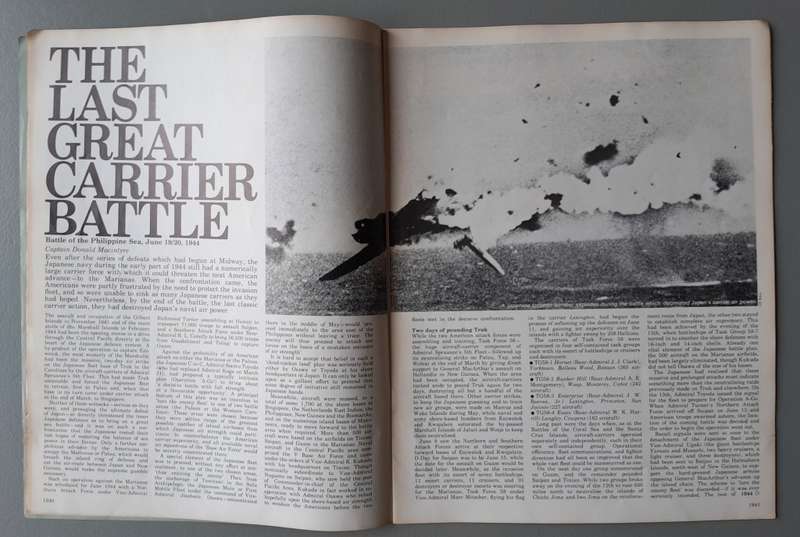 Vintage Purnell's "History Of The Second World War".  Marianas Turkey Shoot.