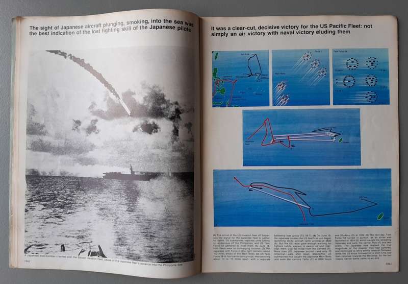 Vintage Purnell's "History Of The Second World War".  Marianas Turkey Shoot.
