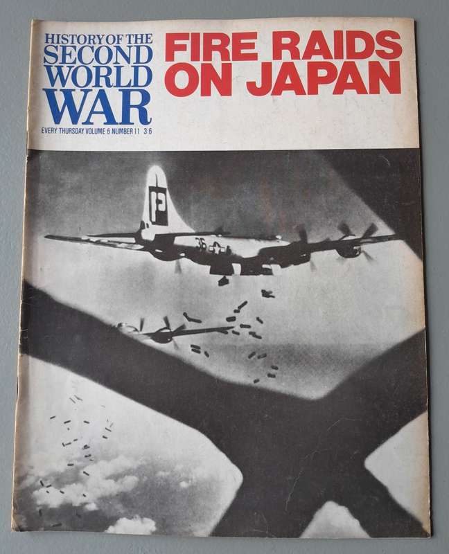 Vintage Purnell's "History Of The Second World War".  Fire Raids on Japan.