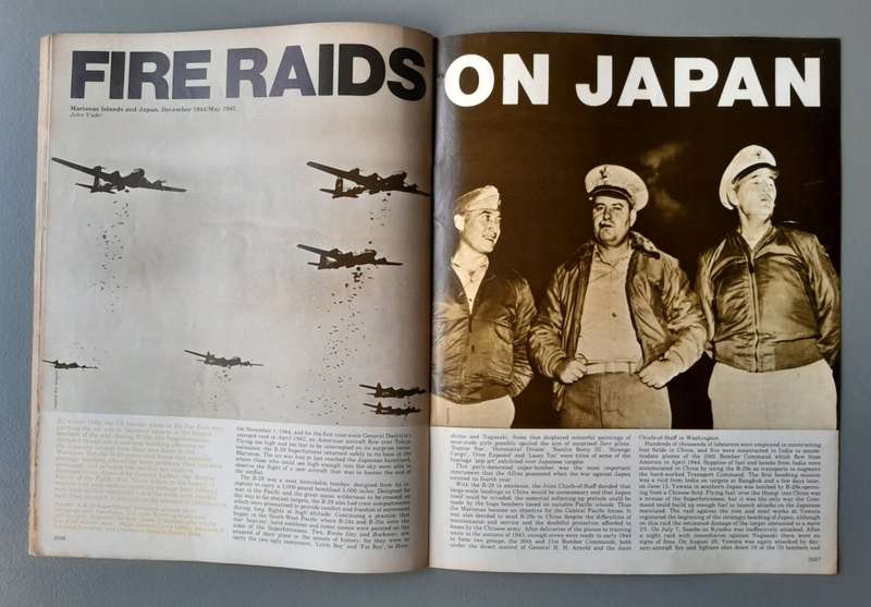 Vintage Purnell's "History Of The Second World War".  Fire Raids on Japan.