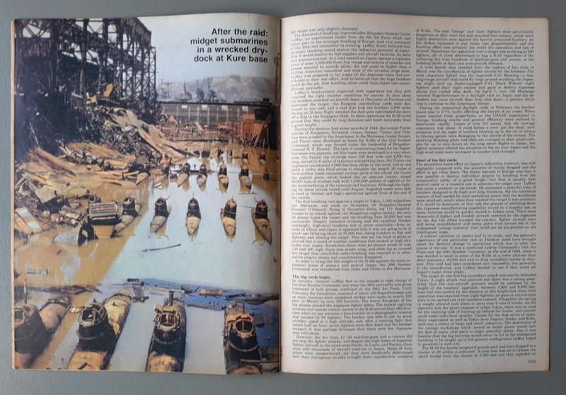 Vintage Purnell's "History Of The Second World War".  Fire Raids on Japan.