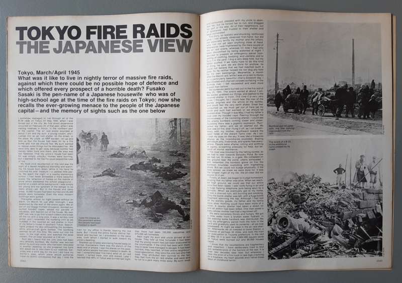 Vintage Purnell's "History Of The Second World War".  Fire Raids on Japan.