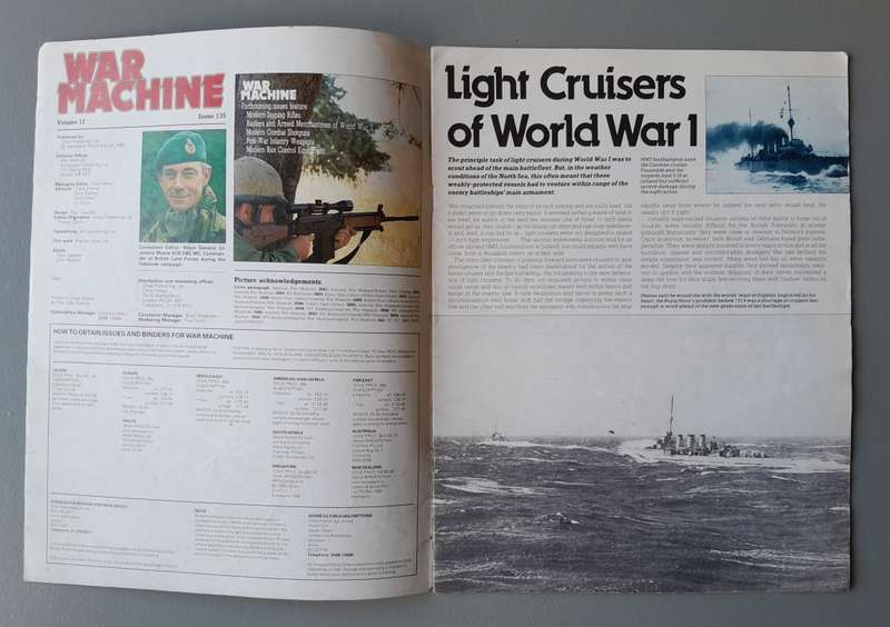 Vintage "War Machine" Number 135.  Light Cruisers of WW1.