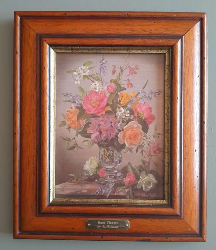 Early Hand Finished Print By Albert Williams. "Mixed Flowers". 33.5 x 28.5 cm.