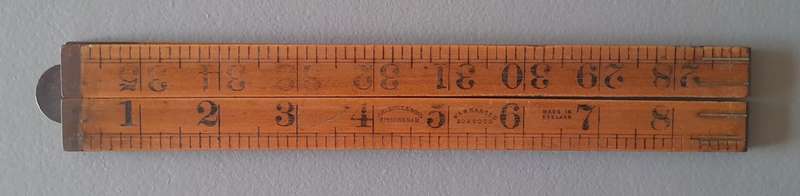 Vintage Rabone & Sons Boxwood And Brass 3-Foot Folding Rule.  No. 1167.