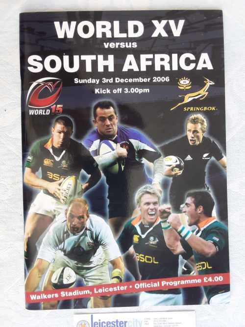 2006 World XV vs South Africaprogramme and Ticket