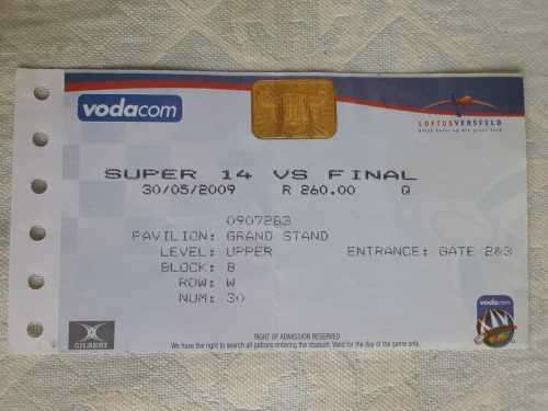 2009 Super 14 Final Bulls vs Chiefs Programme and Ticket
