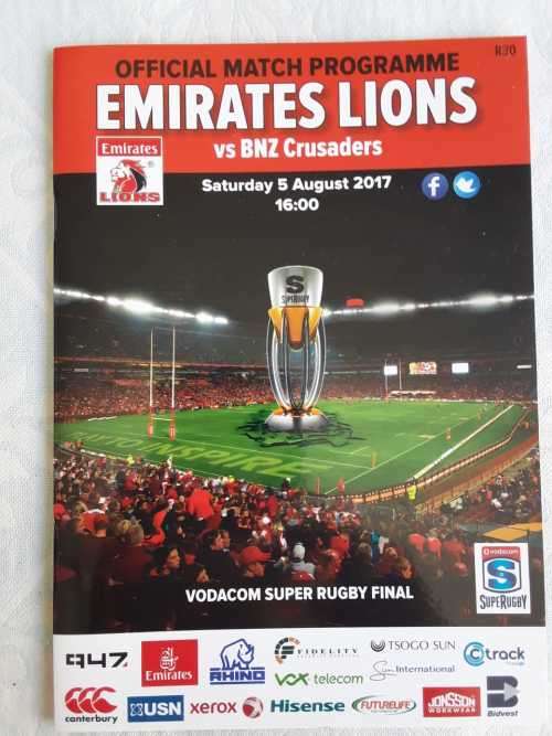 2017 Super Rugby Final Lions vs Crusaders Programme