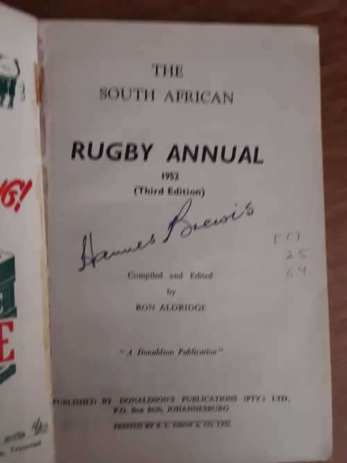 South African Rugby Annuals - Set of 3 - 1951/52/53