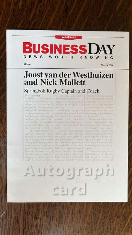Business  Sports Day Event signed by Mallet and Joost