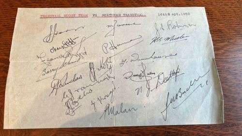 1950 Transvaal Rugby Squad Signatures (18)