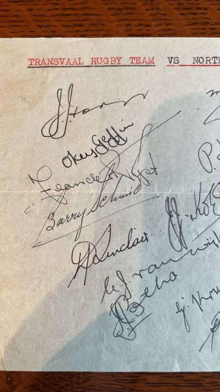 1950 Transvaal Rugby Squad Signatures (18)