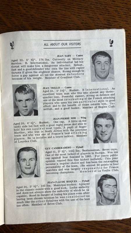 1967 South Africa vs France at Kings Park Programme