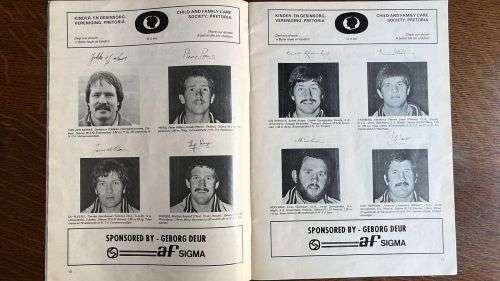 1980 Currie Cup Final Northern Transvaal vs Western Province Programme