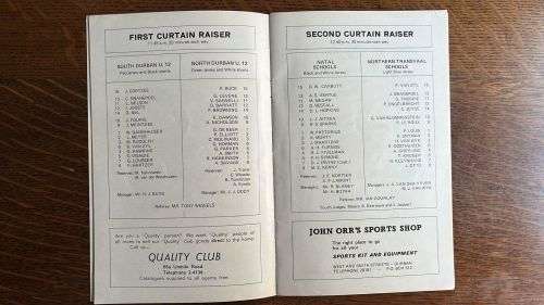 1969 South Africa vs Australia at Kings Park Stadium Programme