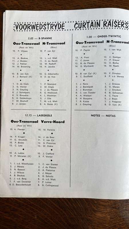 An Interesting Story - 1974 Eastern Transvaal vs British Lions Programme