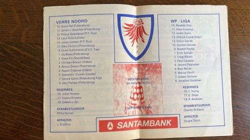 1990 Verre Noord vs WP Liga Program