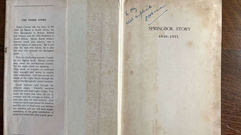 Springbok Story 1949 - 1953 by Danie Craven, Signed & Inscribed, details below